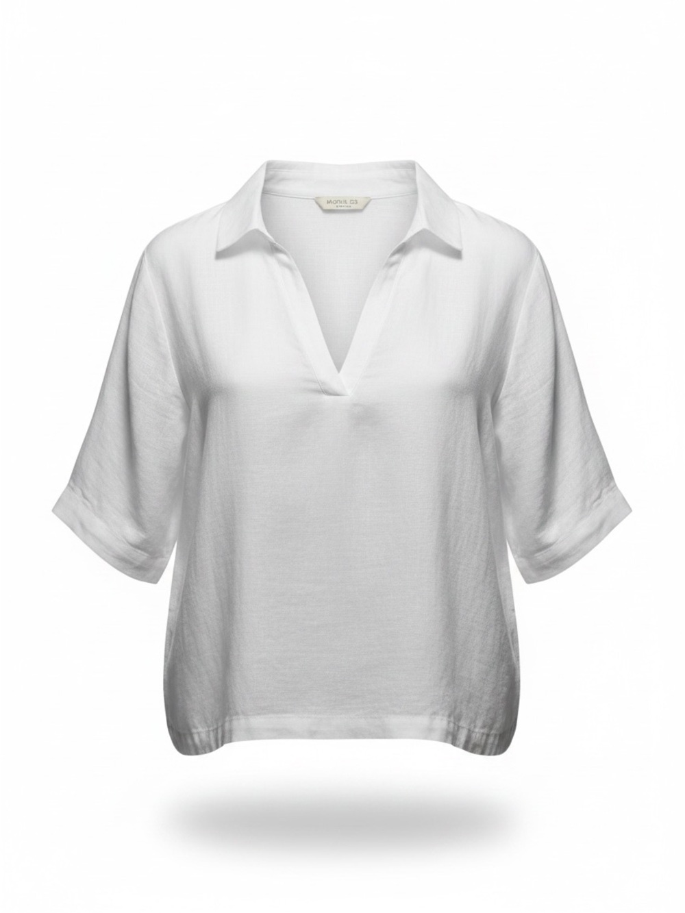 Rachel Zoe White V-Neck Collared Tunic Top